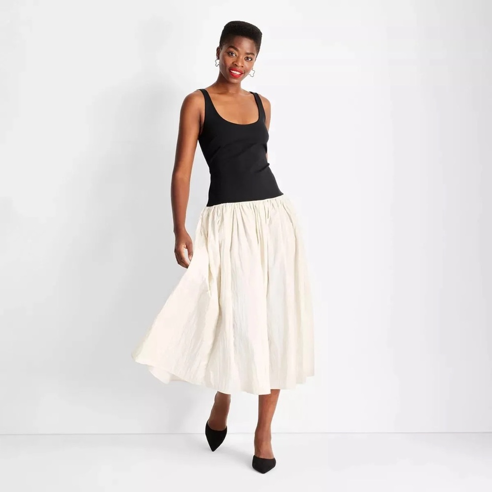 NWT Target Future Collective Black and White Drop Waist Dress